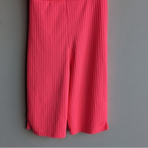 I Saw It First neon pink ribbed one shoulder one piece romper - Picture 4 of 5